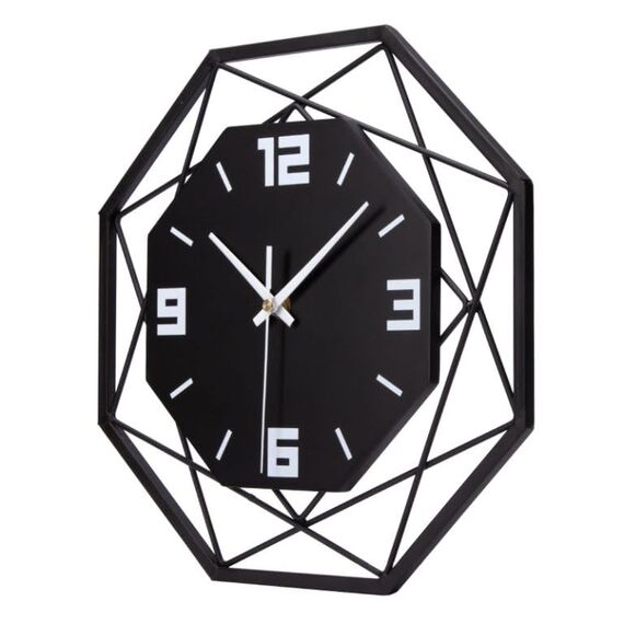 VIVILINEN Wanduhr Ohne Tickgeräusche 30cm Wanduhr aus Schmiedeeisen MDF Modern Quarz Batteriebetriebene Uhr Lautlos für Wohnzimmer Schlafzimmer 30x30cm 12 Zoll