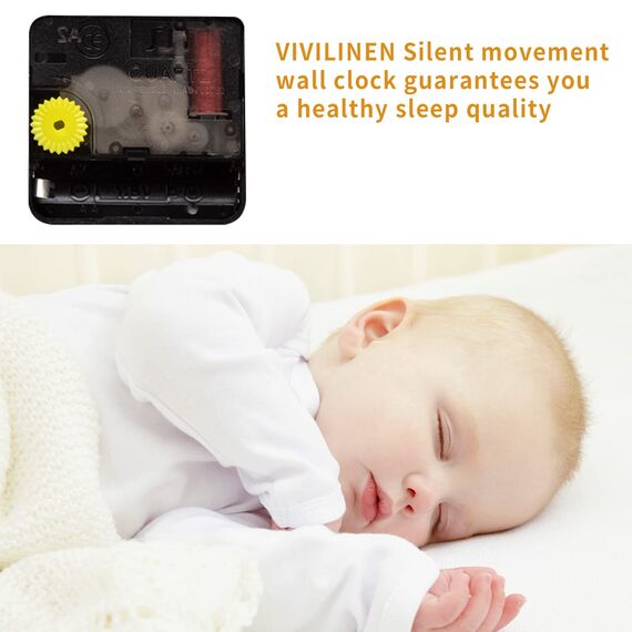 VIVILINEN Wanduhr Ohne Tickgeräusche 30cm Wanduhr aus Schmiedeeisen MDF Modern Quarz Batteriebetriebene Uhr Lautlos für Wohnzimmer Schlafzimmer 30x30cm 12 Zoll