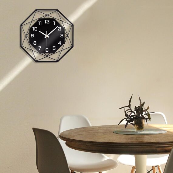 VIVILINEN Große Wanduhr Ohne Tickgeräusche 60cm Wanduhr aus Metall im Vintage-Stil Quarzuhr Batteriebetriebene Uhr Lautlos für Wohnzimmer Schlafzimmer Küche Dekoration 58x58cm