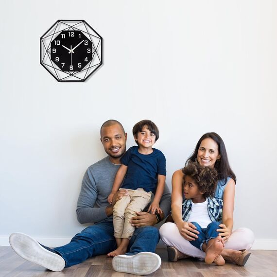 VIVILINEN Große Wanduhr Ohne Tickgeräusche 20 Zoll Wanduhr aus Metall im Vintage-Stil Quarzuhr Batteriebetriebene Uhr Lautlos für Wohnzimmer Schlafzimmer Küche Dekoration 50x50cm