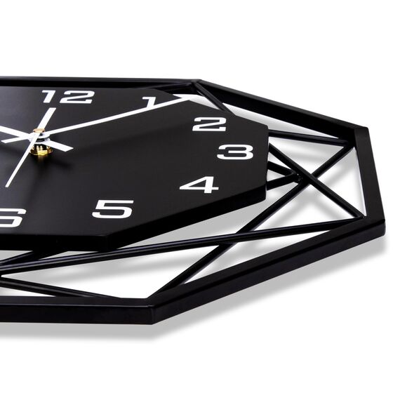VIVILINEN Wanduhr Ohne Tickgeräusche 30cm Wanduhr aus Schmiedeeisen MDF Quarzuhr Modern Batteriebetriebene Uhr Lautlos für Wohnzimmer Schlafzimmer 30x30cm