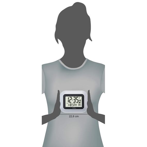 Technoline WS 8005 Funkwanduhr, Silber, 22.6x3x18 cm