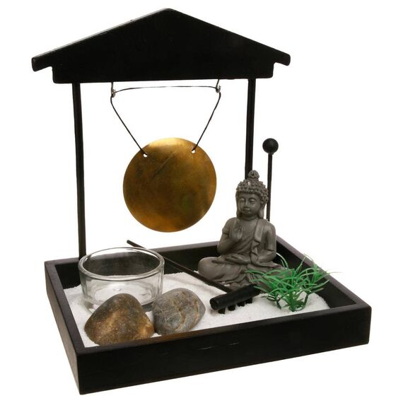 Atmosphera - Zen-Garten - Holz - schwarz - 15x15 cm - Schwarz