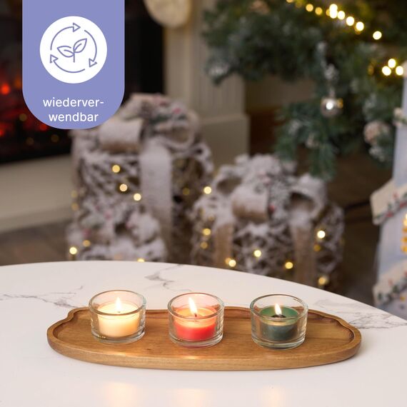 MATANA – 24 Elegante Teelichthalter - Teelichter Glas für Zuhause, 5cm Teelichthalter, Klar Teelichtgläser - Kerzenglas für Hochzeit, Dekorativ Kerzenglas, Teelicht Gläser für Standard-Teelichter