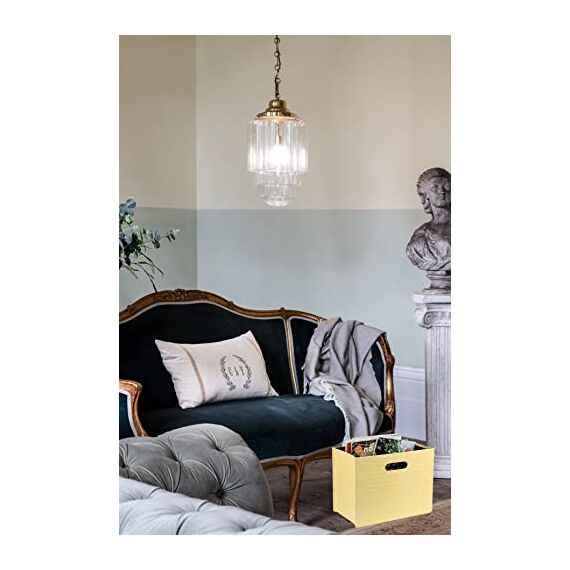 HofferRuffer Zeitschriftenhalter mit Griff, faltbarer Zeitschriftenständer aus PU-Leder, Dokumentenhalter, Zeitschriftenkorb, Zeitungsaufbewahrung für Büro, Couchtisch, Wohnzimmer, Rezeption (Gelb)