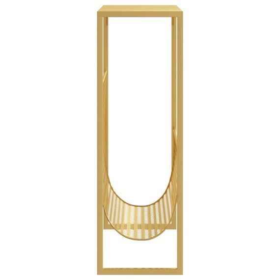 vidaXL Zeitschriftenständer Zeitungsständer Zeitungshalter Zeitungstisch Zeitungsablage Magazin Ablage Halter Aufbewahrung Golden 35x15x45cm Stahl