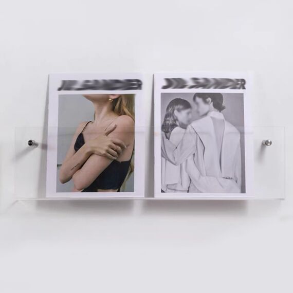 Zeitungsständer Zeitschriftenregal Acryl-Magazin-Wandregal, Klarer Prospekthalter Ständer Wandhalterung Literatur Katalog Bücherregal Blau Grün Orange, Breite 60 80 100 120 Cm ( Color : 1 pack Clear ,