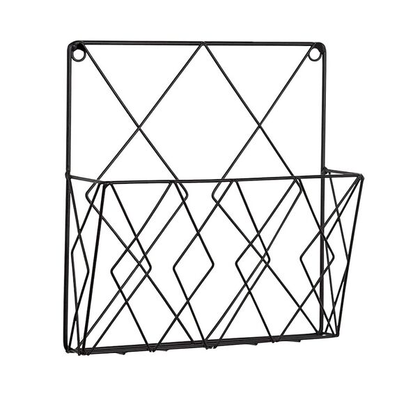 Apofly Wall Mounted Magazine Rack-Wand Zeitungsständer hängend Magazinhalter Zeitung Speicher-Organisator Metalldraht-Dateien Regal Dekoration Schwarz
