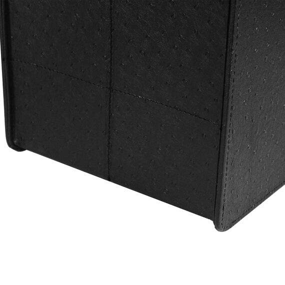 HofferRuffer Zeitschriftenhalter mit Griff, faltbarer Zeitschriftenständer aus PU-Leder, Dokumentenhalter, Zeitschriftenkorb, Zeitungsaufbewahrung für Büro, Couchtisch, Wohnzimmer, Rezeption (Schwarz)