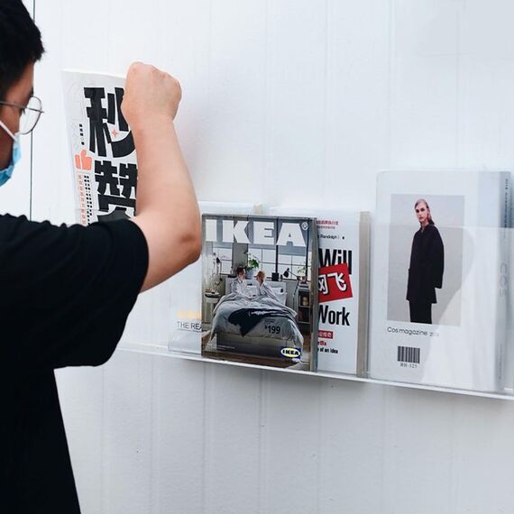 Zeitungsständer Zeitschriftenregal Acryl-Magazin-Wandregal, Klarer Prospekthalter Ständer Wandhalterung Literatur Katalog Bücherregal Blau Grün Orange, Breite 60 80 100 120 Cm ( Color : 1 pack Clear ,