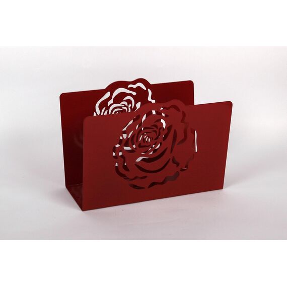 Zeitungsständer Rose, HxBxT: 23x32x12cm, rot/Made in Germany, Marke: Szagato (Zeitungshalter, Zeitschriftenständer)