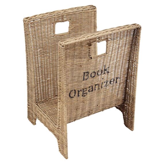 Vintage-Line Zeitschriftenhalter Magazine Rattan Zeitung Zeitungskorb (U)