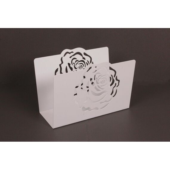 Zeitungsständer Rose, HxBxT: 23x32x12cm, weiß/Made in Germany, Marke: Szagato (Zeitungshalter, Zeitschriftenständer)