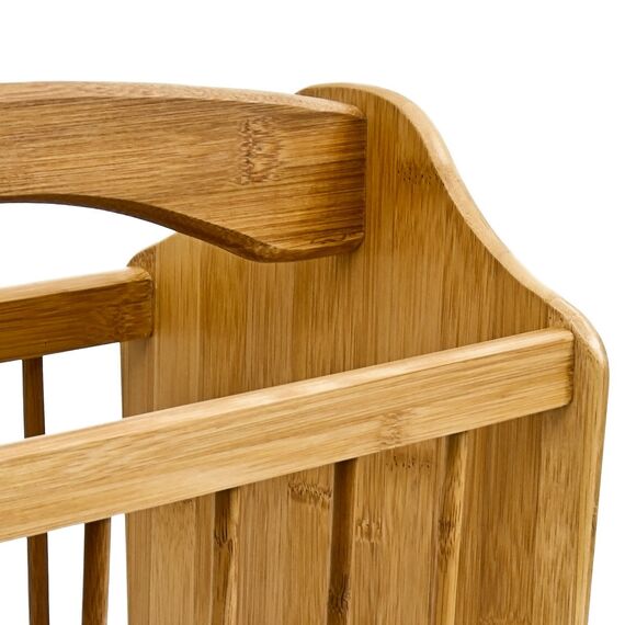 Relaxdays Zeitungsständer aus robustem Bambus mit Henkel als platzsparender Magazinhalter mit Tragegriff zum Transportieren für Zeitungen, Zeitschriften, Kreuzworträtsel HBT: 33 x 42 x 21 cm, natur