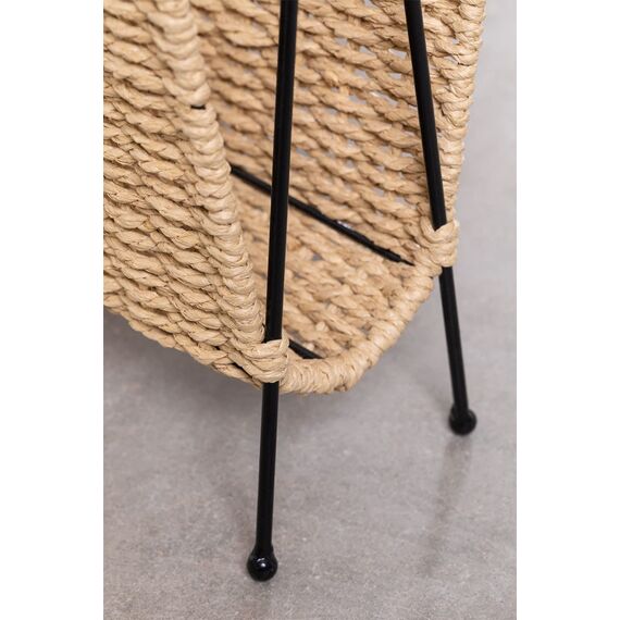 SKLUM Zeitungsständer aus Metall und geflochtenem Papierb Nerin Natürlich