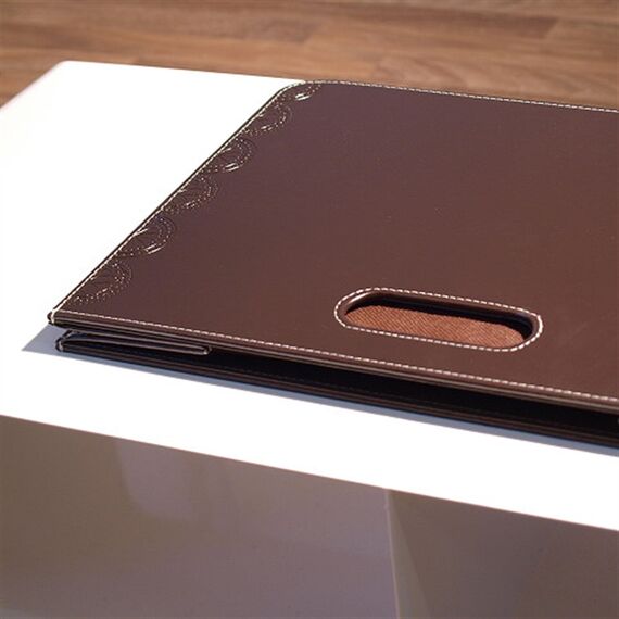 Design ZEITUNGSKORB Business | Kunstleder, 40,5x30,5x19,5 cm (BxHxT), Braun | Faltbarer Zeitschriftenhalter, edle Zeitungsbox, Zeitungsständer, Zeitungssammler