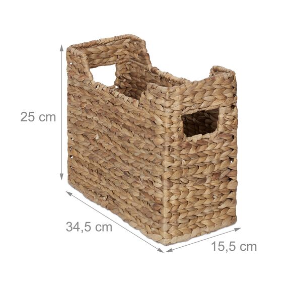 Relaxdays Zeitungsständer, Wasserhyazinthe, HBT: 25 x 34,5 x 15,5 cm, Dokumentenhalter geflochten, Organizer, Natur