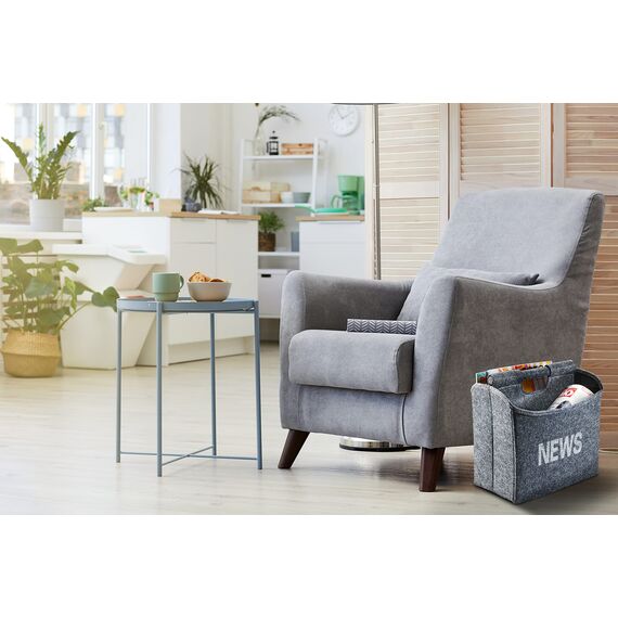 Kobolo Zeitungsständer aus Filz platzsparend faltbar 31x19x31 cm