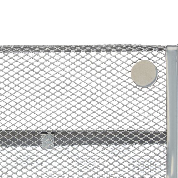 Relaxdays Magazinständer Metall, groß, 4 Fächer, Zeitungsständer, modern, Büro, Wartebereich, HBT 60x30x22 cm, Silber