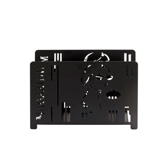 HAKU Möbel Zeitungsständer schwarz, Metall - Maße: B 37 x H 26 x T 12 cm, Style: Modern