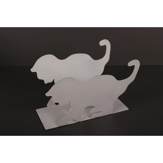 Zeitungsständer Katze solo, HxBxT: 23x32x12cm, weiß/Made in Germany, Marke: Szagato (Zeitungshalter, Zeitschriftenständer)