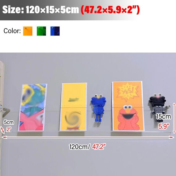 Zeitungsständer Zeitschriftenregal Acryl-Magazin-Wandregal, Klarer Prospekthalter Ständer Wandhalterung Literatur Katalog Bücherregal Blau Grün Orange, Breite 60 80 100 120 Cm ( Color : 1 pack Clear ,