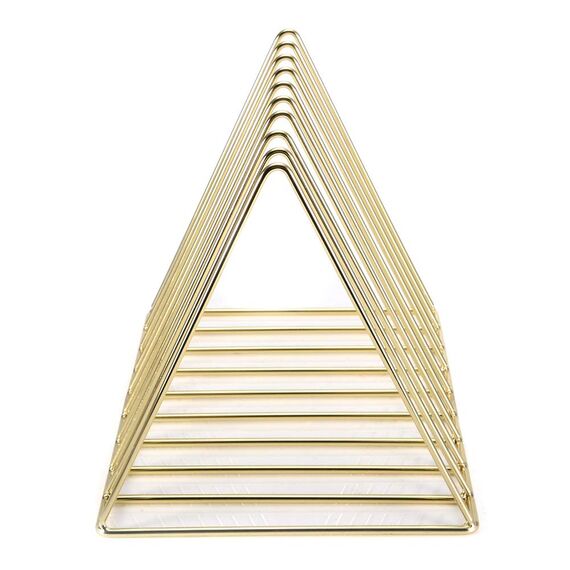 Garosa Eisen Dreieck Bücherregal - Premium Desktop Organizer, Lagerregal, Zeitschriftenhalter für Büro oder Dekoration (Gold)