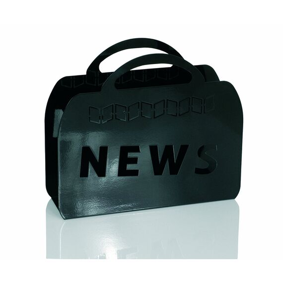 HAKU Möbel 44590 Zeitungsständer 34 x 10 x 28 cm, schwarz