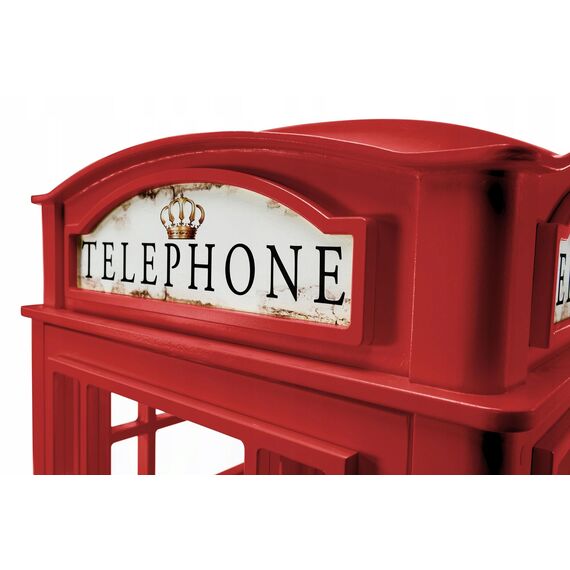 PLASTIKO | Ein Kabinett | Schrank | Dekorative Vitrine in Form Einer englischen Telefonzelle | Ursprüngliches Formular | Für Kinder | Zum Unternehmen | 4 Einlegeböden | Funktional | Solide | Rot