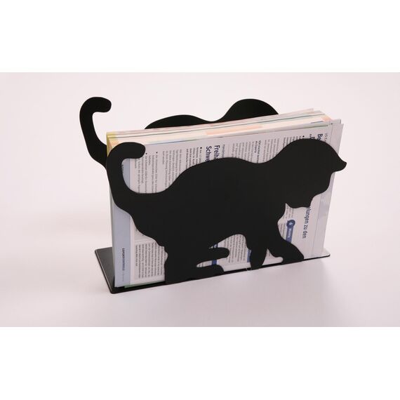 Zeitungsständer Katze solo, HxBxT: 23x32x12cm, schwarz/Made in Germany, Marke: Szagato (Zeitungshalter, Zeitschriftenständer)