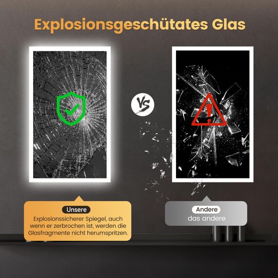 YOLEO Badspiegel mit Beleuchtung, LED Spiegel mit Bluetooth-Lautsprecher, Wandspiegel mit Steckdose, Badezimmerspiegel LED Beschlagfrei mit Touchschalter, 3 einstellbare Lichtfarbe, 100x60cm