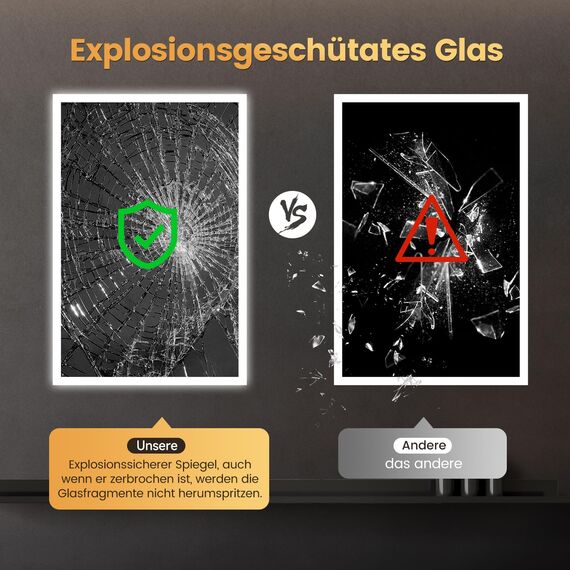 YOLEO Badspiegel mit Beleuchtung 120x80cm, LED Spiegel Wandspiegel mit Steckdose, Badezimmerspiegel LED Beschlagfrei, 3 einstellbare Lichtfarbe