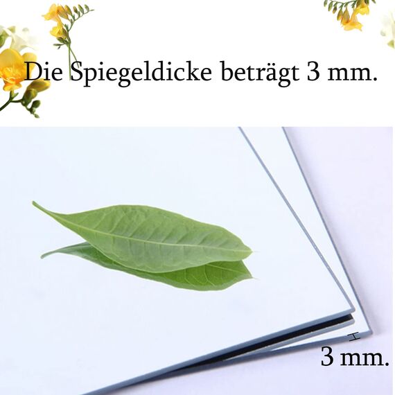 Muzilife Glas spiegelfliesen selbstklebend 4 Stücke 26x26cm DIY Wandspiegel mit 24 Klebe Mat HD Spiegel Set in Küche, Wohn- und Badezimmer
