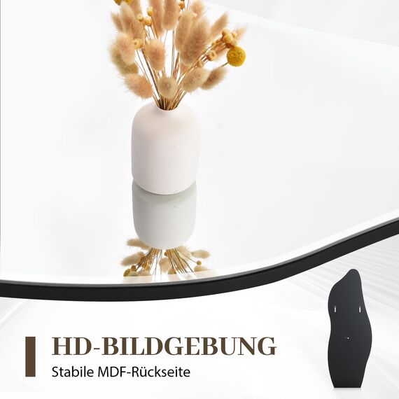 Muzilife Asymmetrischer Ganzkörperspiegel Rahmenloser Wandspiegel 160x60cm, Unregelmäßiger Großer Wandspiegel mit MDF-Rückwand, Dekorativer Spiegel für Wand Wohnzimmer Bad Flur Eingang, Deko