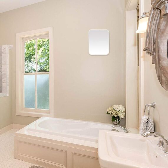 YEAKE Tisch-Schminkspiegel mit Metallständer, 20 cm (8 Zoll) – Tragbarer Klappspiegel mit 90-Grad-Verstellbarkeit, Für Reise und Badezimmer (Dusche/Rasur geeignet) – Weiß