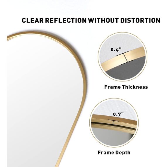 zenmag Spiegel Oval Gold, 80x51 cm Metall gerahmt hängenden Wandspiegel, große Badezimmer Spiegel, Gold Wandspiegel für Wohnzimmer Schlafzimmer Entryway Home Decor