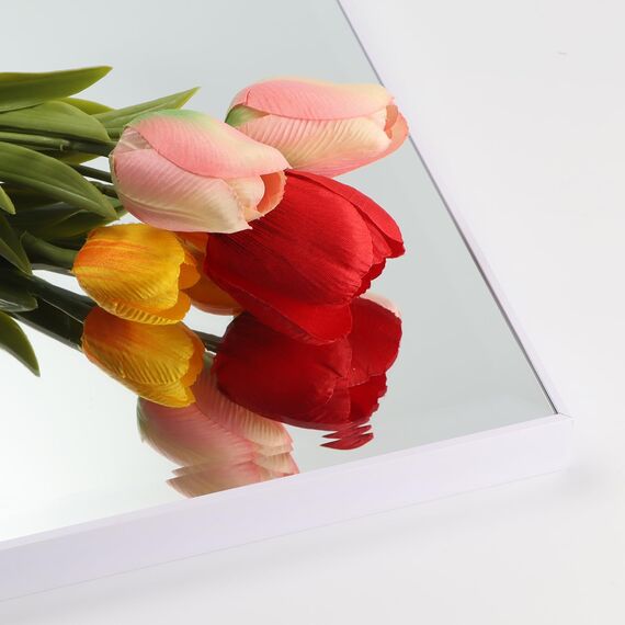 HORLIMER Wandspiegel 122x35 cm, Großer Spiegel mit Weiß Rahmen, Ganzkörperspiegel für Wohnzimmer Badezimmer Flur und Ankleideraum,Ankleidespiegel