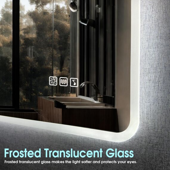 STARLEAD Badspiegel-mit-Beleuchtung 120x70cm, Badezimmerspiegel mit Entfoggen, Bluetooth, Dimmbar, 3 Lichtfarben, Speicherfunktion, IP44 Hartglas Großer Spiegel-Bad, Horizontal/Vertikal