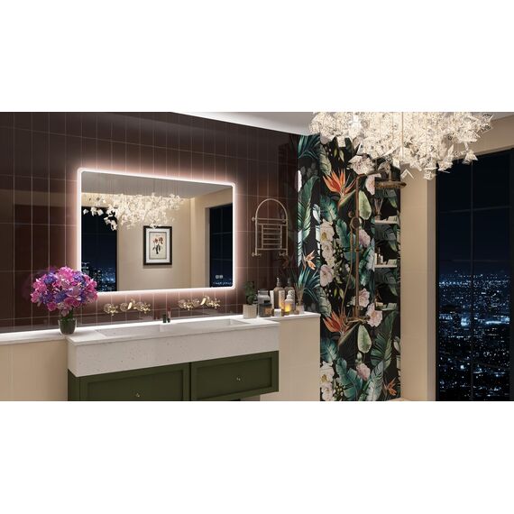 STARLEAD Badspiegel-mit-Beleuchtung 100x70cm, Dimmbar, 3 Lichtfarben 3000K-6500K, Badezimmerspiegel mit Entfoggen, Speicherfunktion, IP44 LED-Spiegel-Bad, HD Hartglas, Horizontal/Vertikal