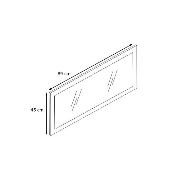 Vladon Spiegel Lima, Made in Germany, Wandspiegel mit Rahmen im modernen Stil, Brombeer Hochglanz (89 x 45 cm)