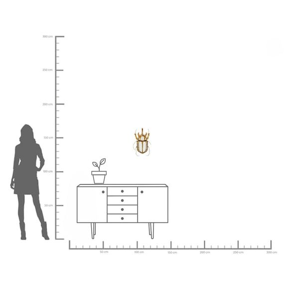 Kare Design Wandobjekt Beetle Mirror, Gold, 37x25x6 cm, Wandschmuck, Wohnaccessoire, Käfer Motiv, Verspiegelt, Wohnzimmer