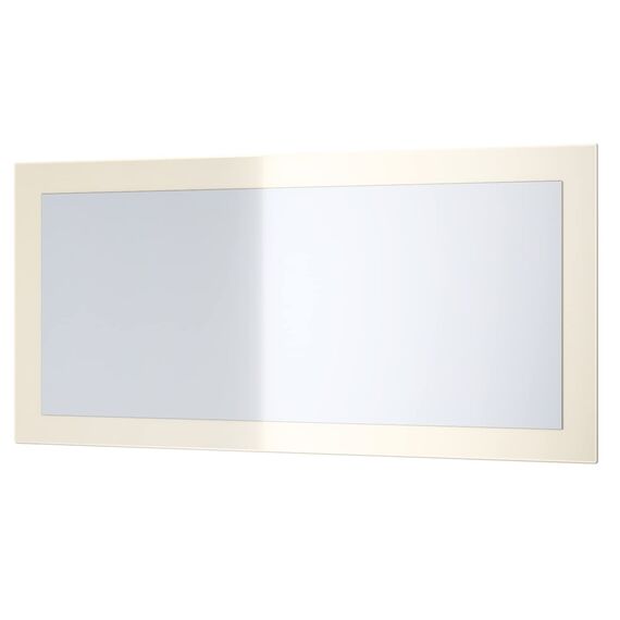 Vladon Spiegel Lima, Made in Germany, Wandspiegel mit Rahmen im modernen Stil, Creme Hochglanz (89 x 45 cm)