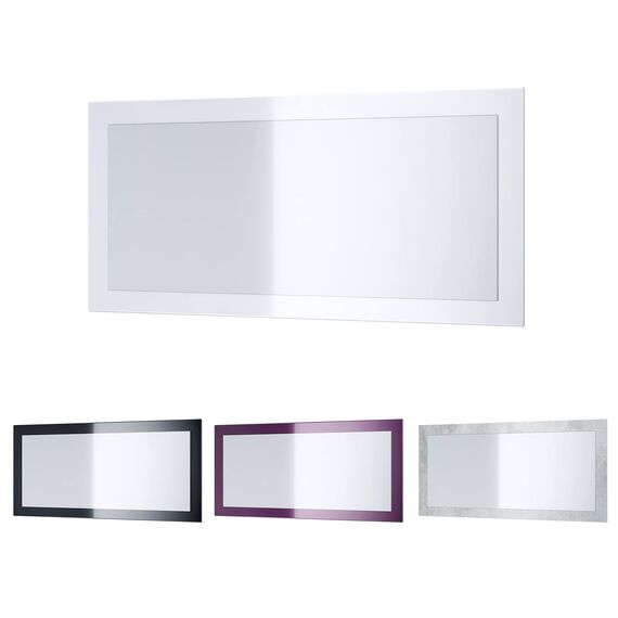 Vladon Spiegel Lima, Made in Germany, Wandspiegel mit Rahmen im modernen Stil, Bordeaux Hochglanz (89 x 45 cm)