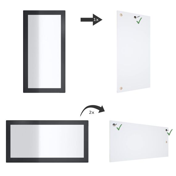 Vladon Spiegel Lima, Made in Germany, Wandspiegel mit Rahmen im modernen Stil, Sandgrau Hochglanz (89 x 45 cm)