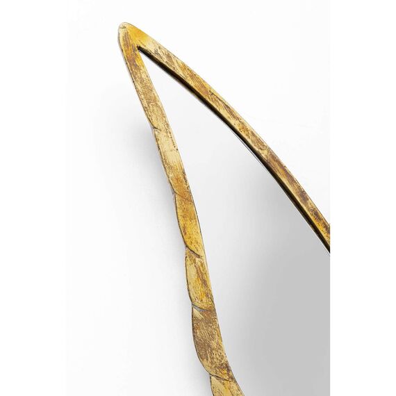 Kare Design Wandobjekt Hummingbird Mirror, Gold, Deko Objekt, Deko Figur, Kulibri Motiv, handgefertigt, Unikat, Vintage Stil, 51x60x5 cm (H/B/T)