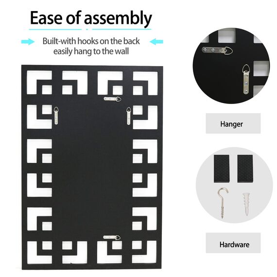 Artloge Dekorative Wandspiegel Aesthetic Flurspiegel 100×70cm, Rechteckiger Spiegel mit Metall Haken, Hochwertiger Badspiegel für Badezimmer Wohnzimmer Schlafzimmer