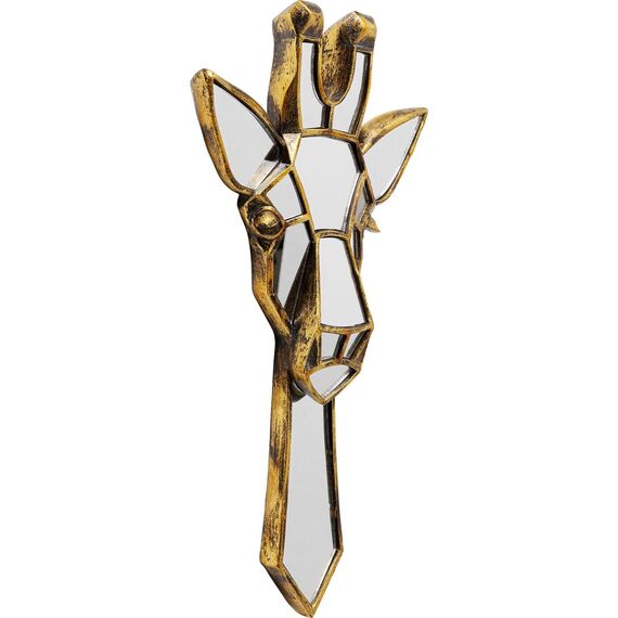 Kare Design Wandobjekt Giraffe Mirror, Gold, Elegant, Deko Objekt, Zimmerdekoration, Wanddekoration, Accessoire, Tiermotiv, Spiegel Objekt, Wohnzimmer, Flur, Home Office, 45 x 26 x 5 cm (H/B/T)