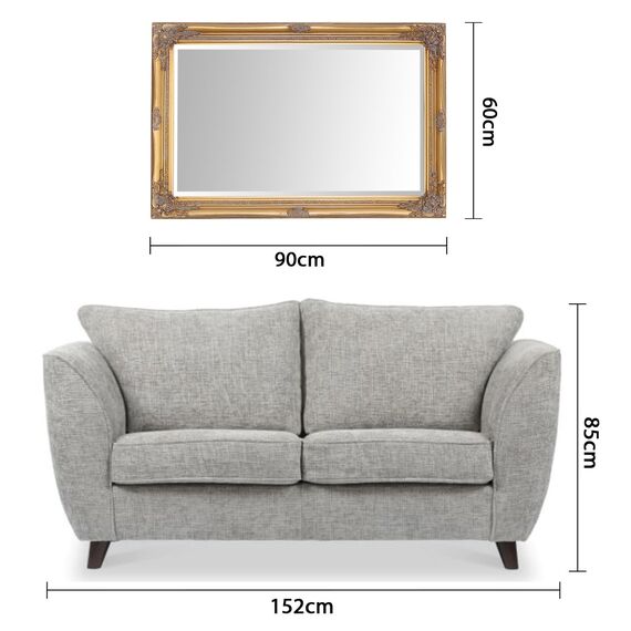 Select Mirrors Rhone Wandspiegel, französischer Vintage, Rokoko, Barockstil, schicke Wohnkultur, 60 cm x 90 cm (2 x 3 Fuß), antikes Gold