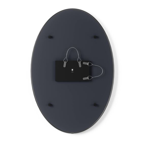 Umbra Hubba Wandspiegel - Ovaler Spiegel und Wanddeko für Diele, Badezimmer, Wohnzimmer und Mehr, 61x91cm, Titan