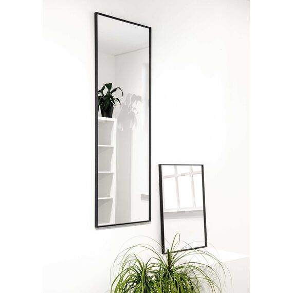 nielsen HOME Wandspiegel, 50 x 150 cm, Aluminium, Grau Glanz, Ganzkörperspiegel für alle Wohnbereiche, Hoch- & Querformat, anpassbare Aufhänger, Alpha